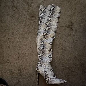 Steve Madden Black and White Over-the-Knee Boots